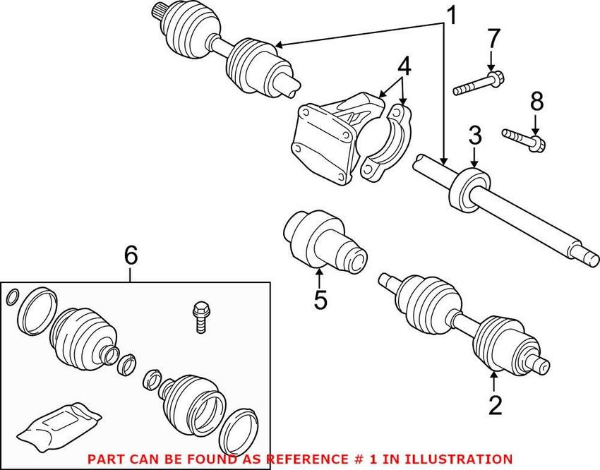 Volvo Axle Assembly - Front Passenger Side (w/ LSD) (Rebuilt) 8251794